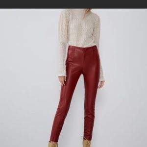 COPY - Red Zara faux leather legging